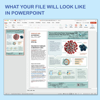 A0 Portrait PowerPoint Template – Bio 03