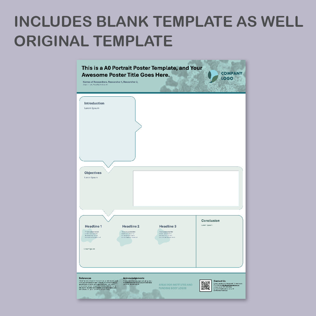 A0 Portrait PowerPoint Template – Bio 03