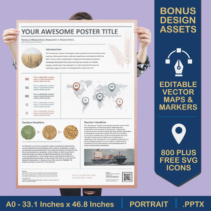 A0 Portrait PowerPoint Template – Commerce 01