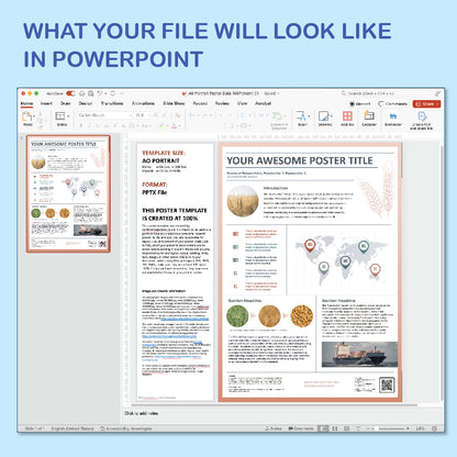 A0 Portrait PowerPoint Template – Commerce 01