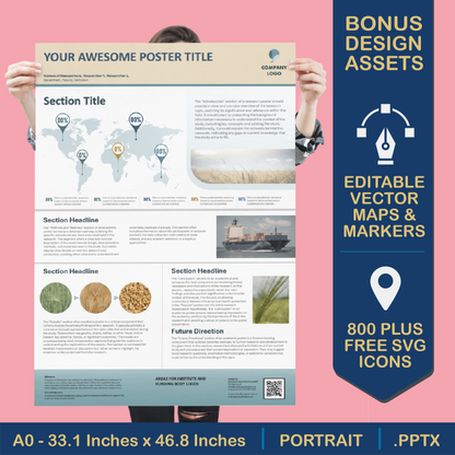 A0 Portrait PowerPoint Template – Commerce 02