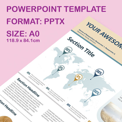 A0 Portrait PowerPoint Template – Commerce 02
