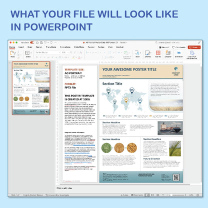 A0 Portrait PowerPoint Template – Commerce 02