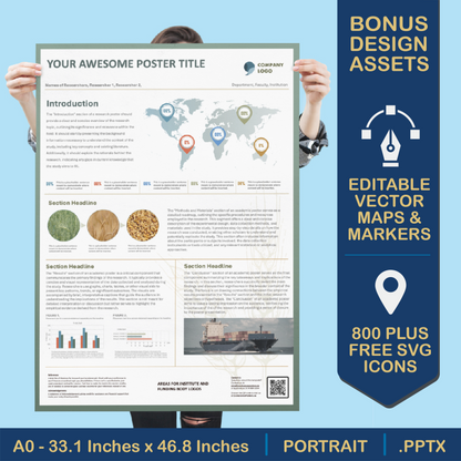 A0 Portrait PowerPoint Template – Eng 01
