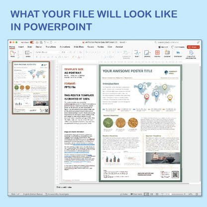 A0 Portrait PowerPoint Template – Commerce 03