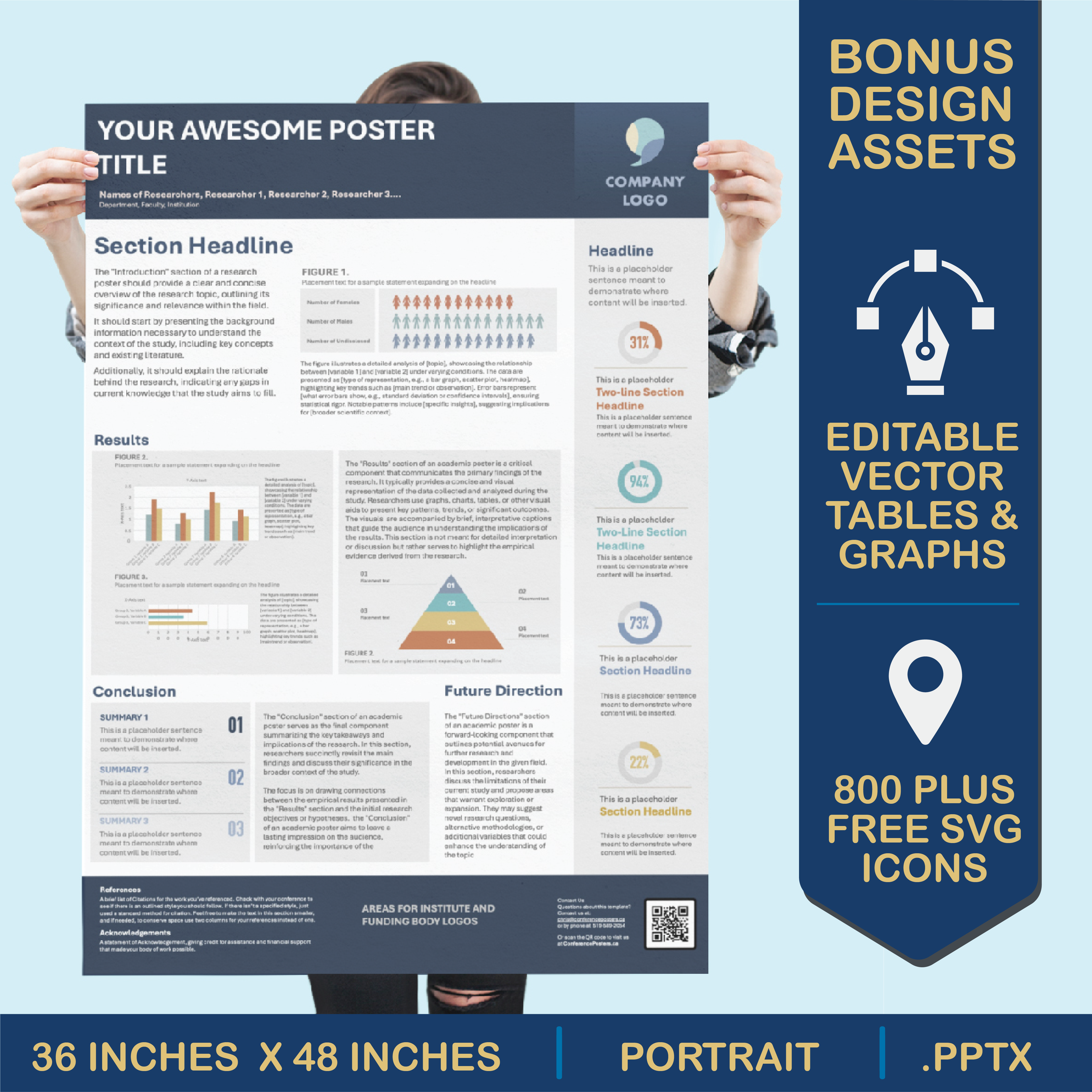 A0 Portrait PowerPoint Template – Data 01 – Conference Posters