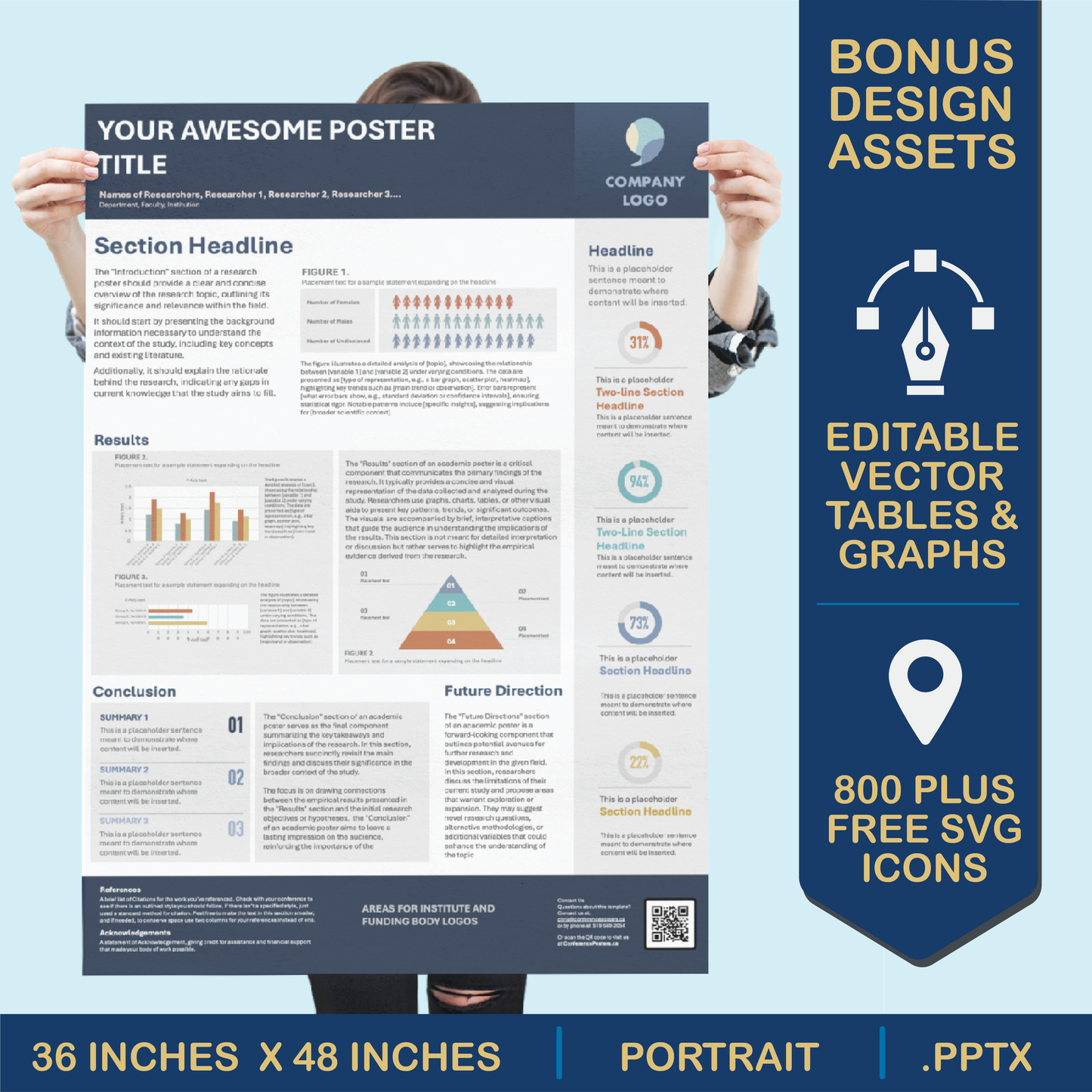 A0 Portrait PowerPoint Template – Data 01