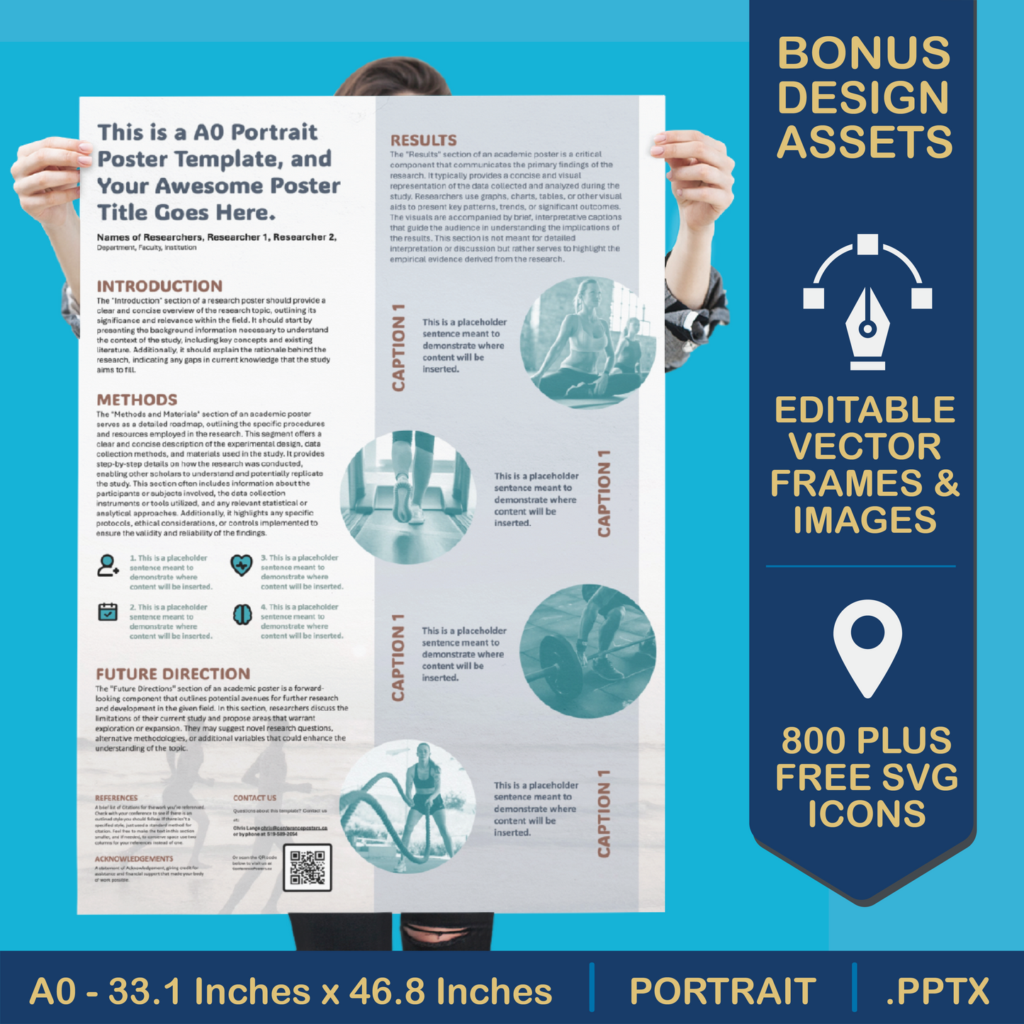A0 Portrait PowerPoint Template – Health 01