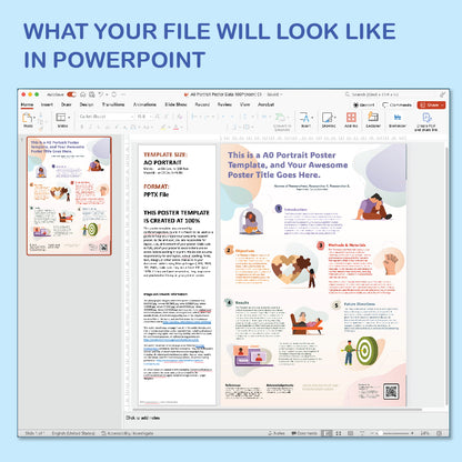 A0 Portrait PowerPoint Template – Wellness 01