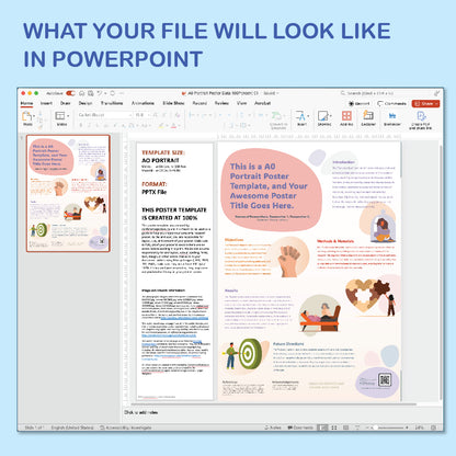A0 Portrait PowerPoint Template – Wellness 02