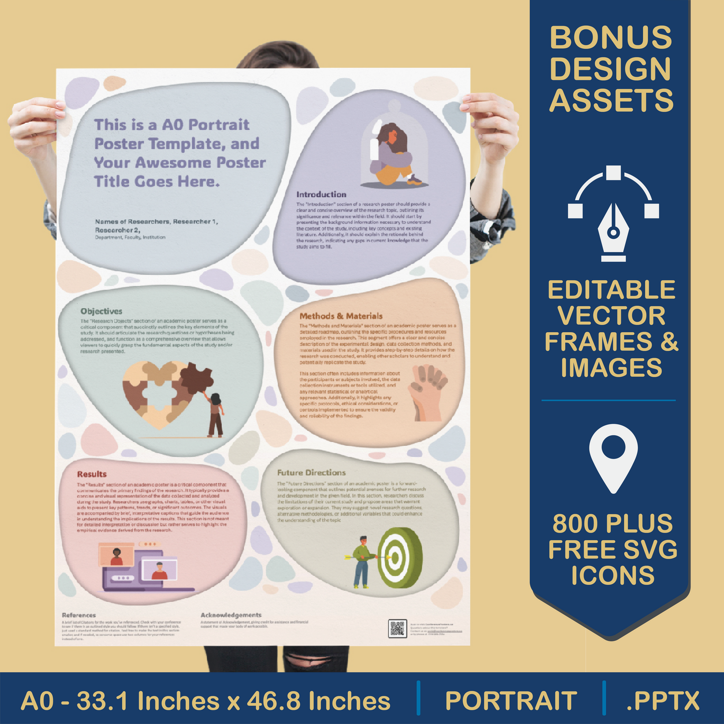 A0 Portrait PowerPoint Template – Wellness 03