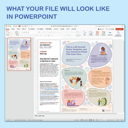 A0 Portrait PowerPoint Template – Wellness 03