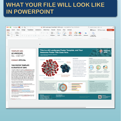 A0 Landscape PowerPoint Template – Biology 01